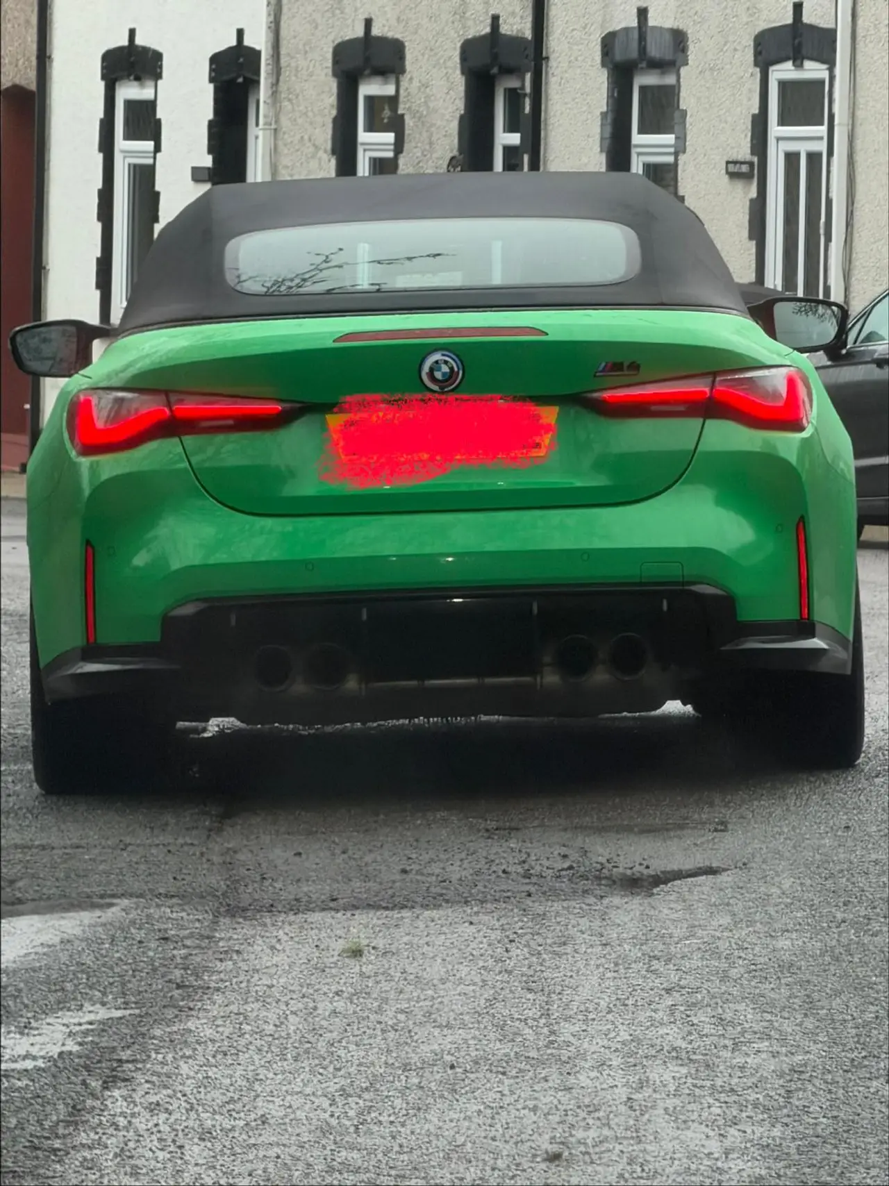 Green BMW M4 photographed locally in Tredegar